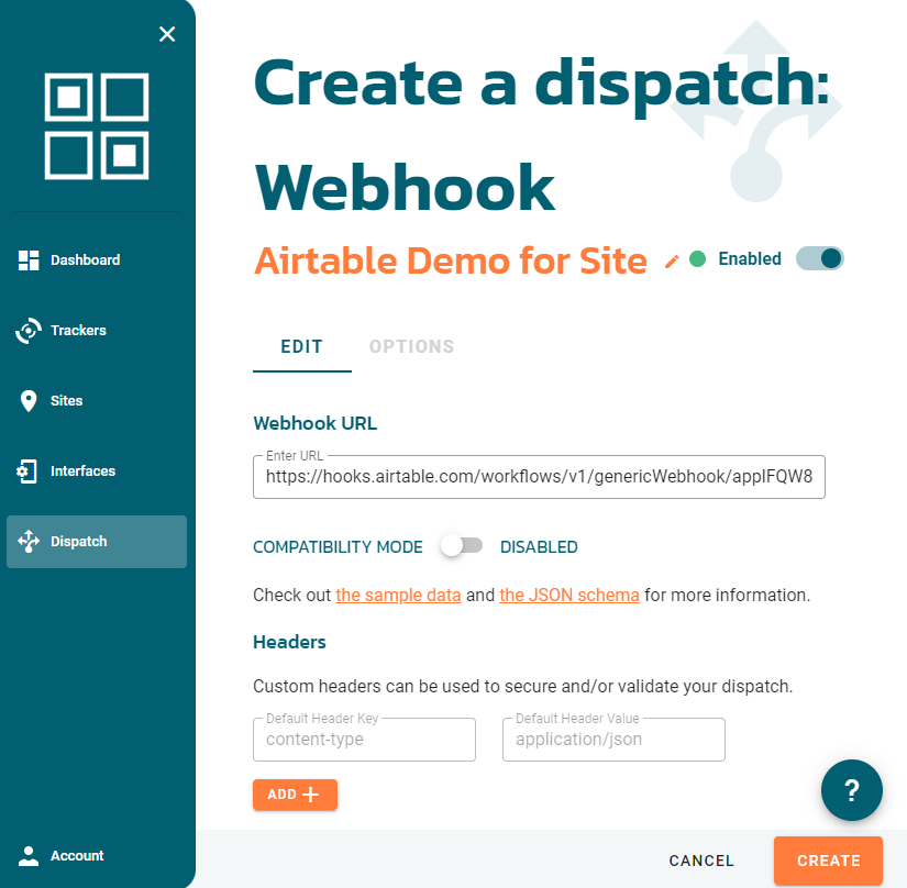 Ubiqod dispatch configuration