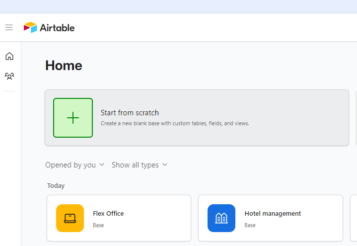 Airtable start form scratch