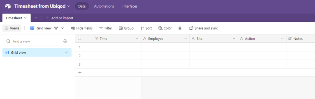 Timesheet structure in Airtable