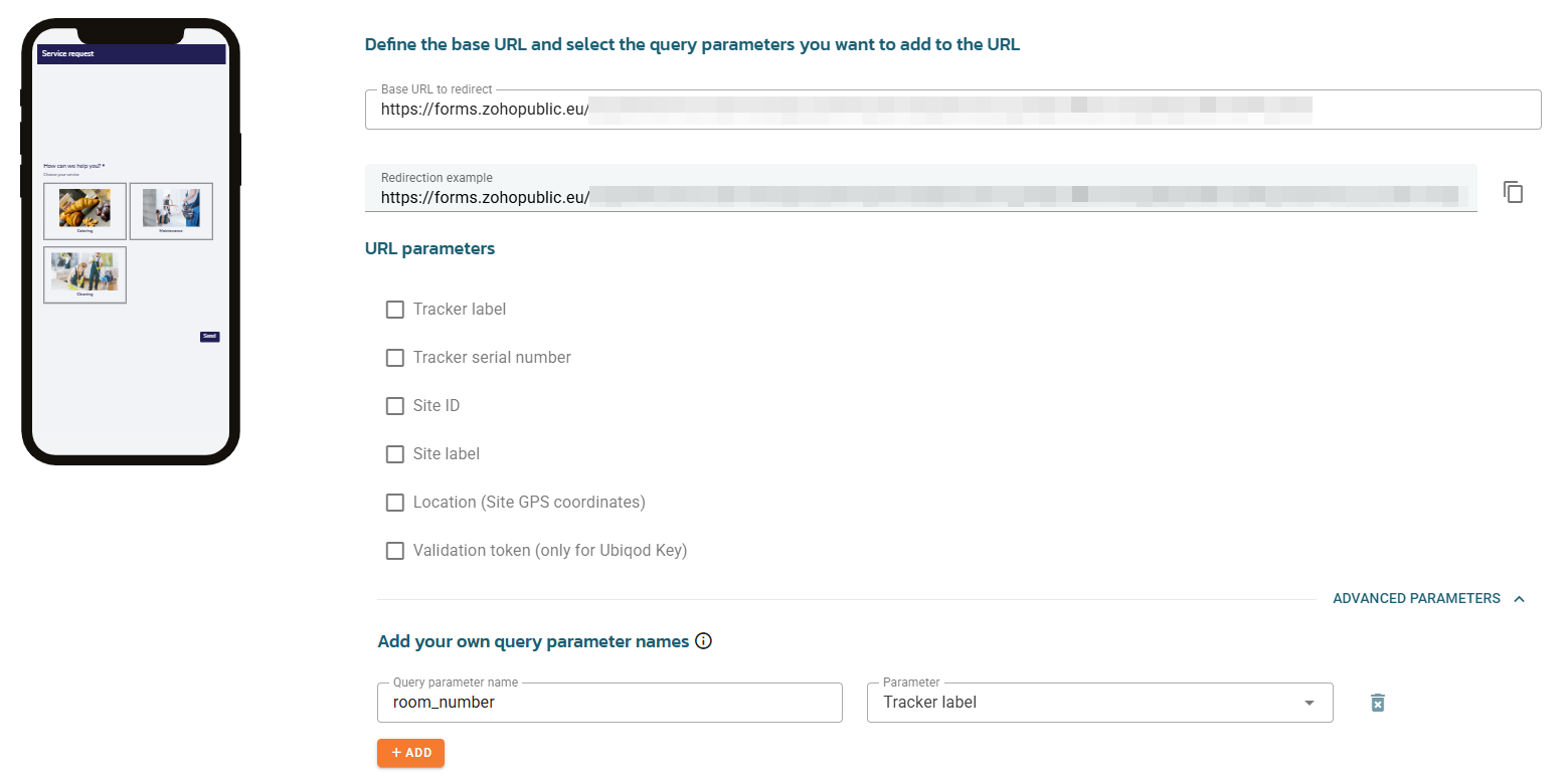 Ubiqod Interface for the form